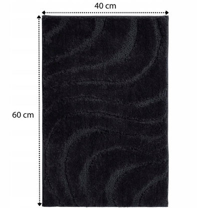 Bademåtte 40x60 cm Sort Skridsikker Mikrofiber 5905923653720