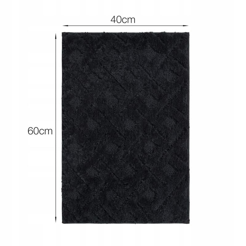 Bademåtte 60x40 cm Sort Antiskrid Mikrofiber 1 stk.
