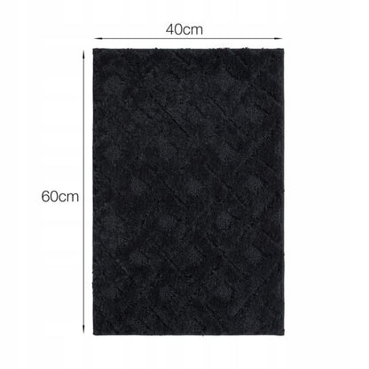 Bademåtte 60x40 cm Sort Antiskrid Mikrofiber 1 stk.