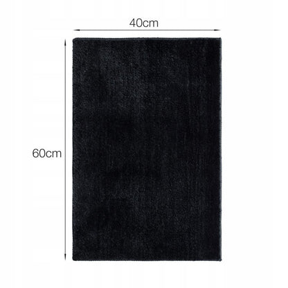 Bademåtte 40x60 cm Sort Mikrofiber Skridsikker 1 stk. | 5905923653768