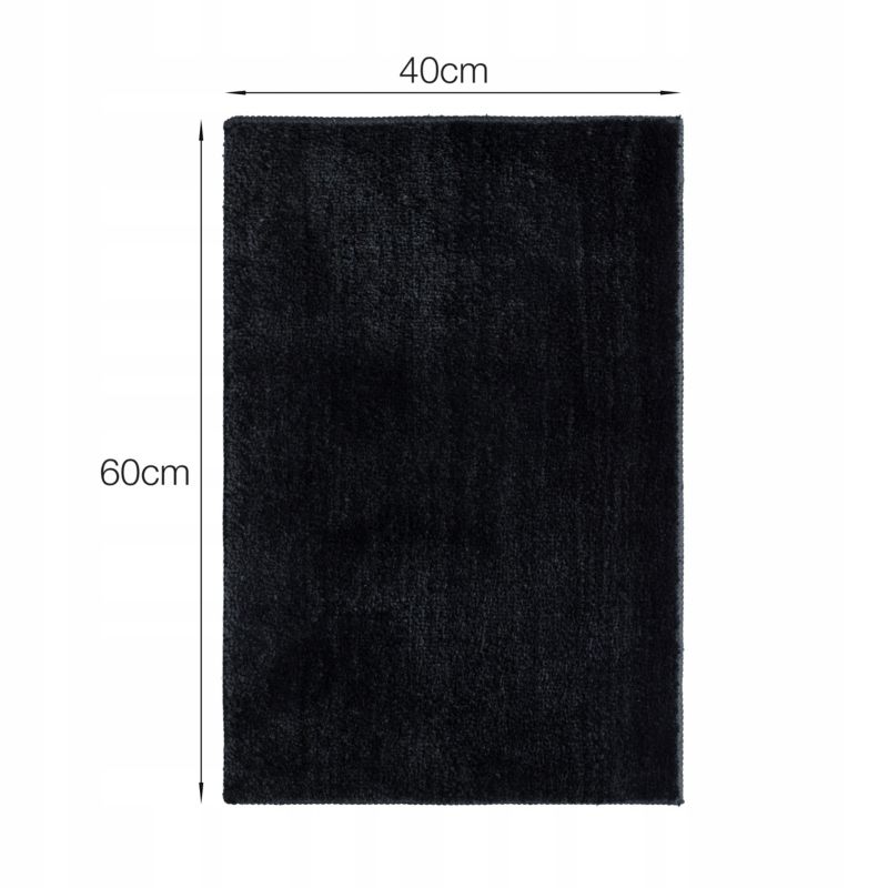 Bademåtte 40x60 cm Sort Mikrofiber Skridsikker 1 stk. | 5905923653768