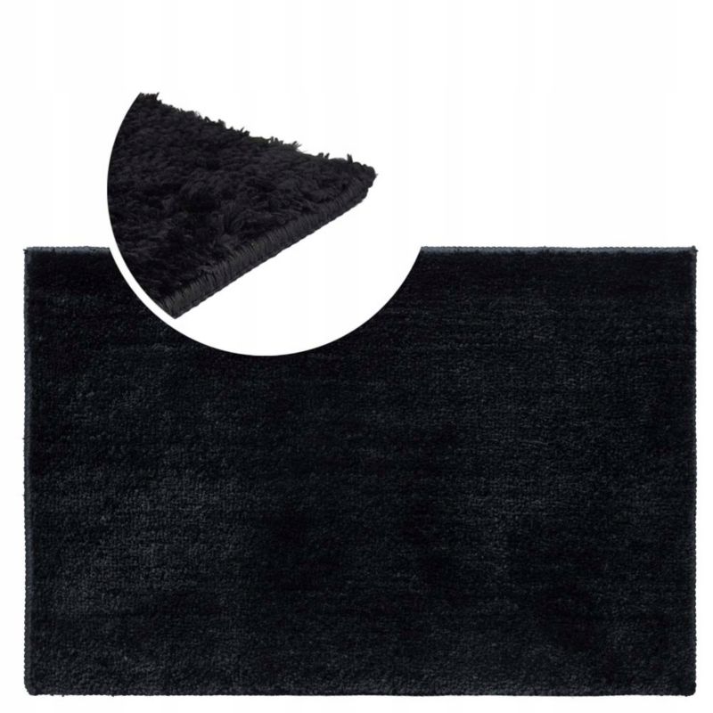 Bademåtte 40x60 cm Sort Mikrofiber Skridsikker 1 stk. | 5905923653768