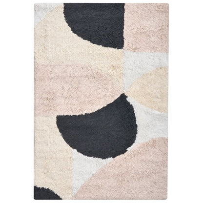 Bademåtte 60x90 cm Beige Bomuld Geometrisk Mønster