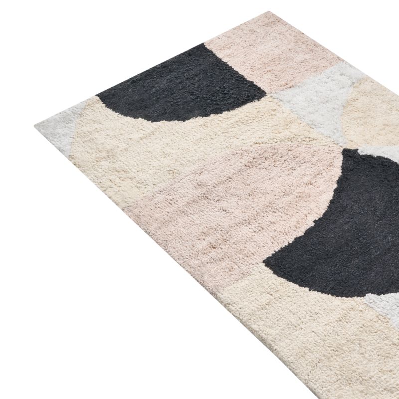 Bademåtte 60x90 cm Beige Bomuld Geometrisk Mønster