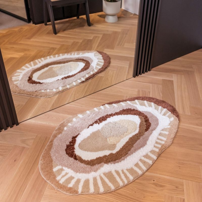 Bademåtte Shaggy 3D Gaia 60x100 cm Abstraktion Beige 1 stk