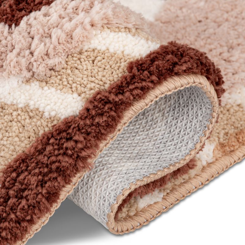 Bademåtte Shaggy 3D Gaia 60x100 cm Abstraktion Beige 1 stk