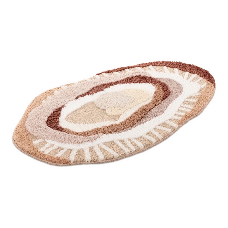 Bademåtte Shaggy 3D Gaia 60x100 cm Abstraktion Beige 1 stk