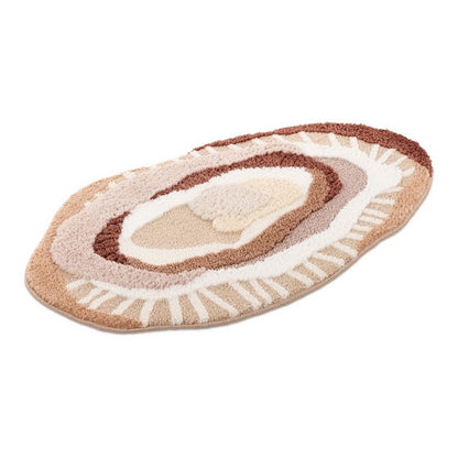 Bademåtte Shaggy 3D Gaia 60x100 cm Abstraktion Beige 1 stk