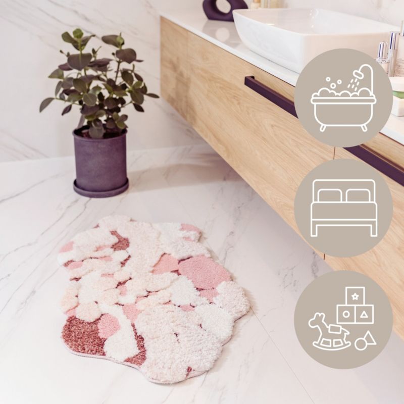 Bademåtte Shaggy 3D Gaia 60x100 cm Abstrakt Rosa 1 stk