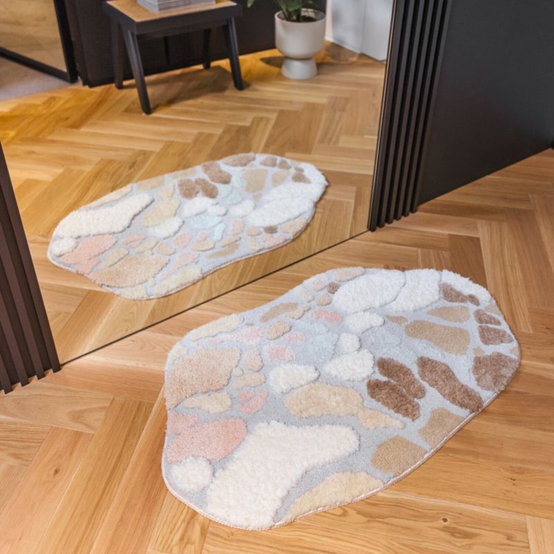 Bademåtte Shaggy 3D Gaia 60x100 cm Sten Multifarvet 1 stk.