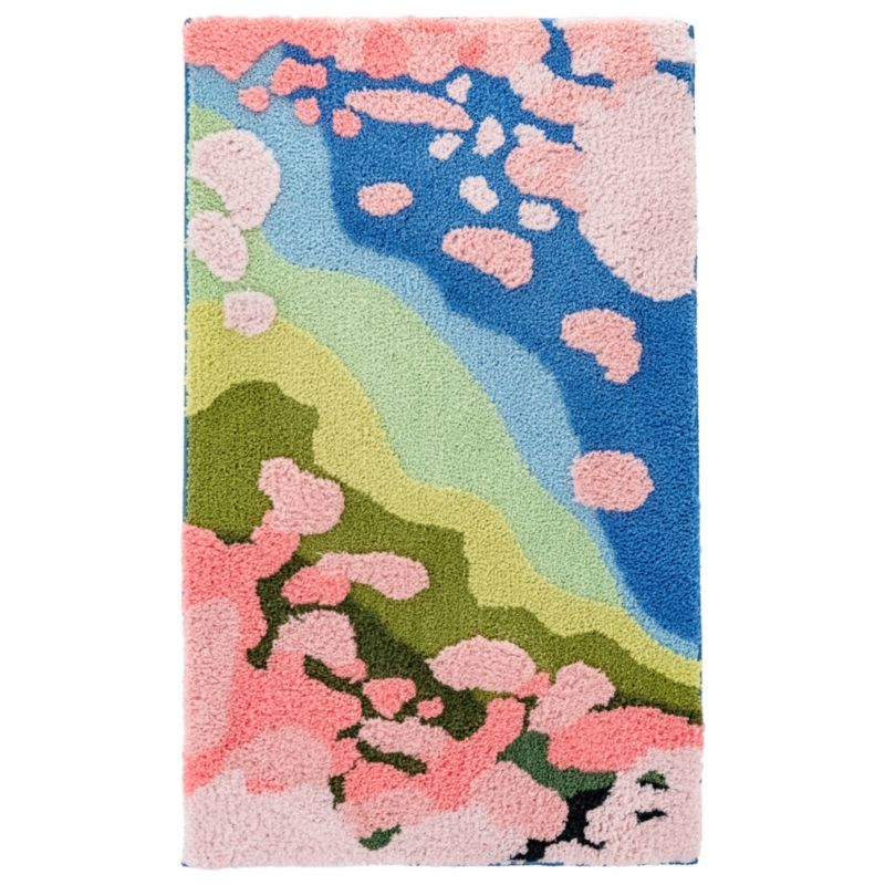Bademåtte Shaggy 3D Gaia 60x100 cm Landskab Multifarvet