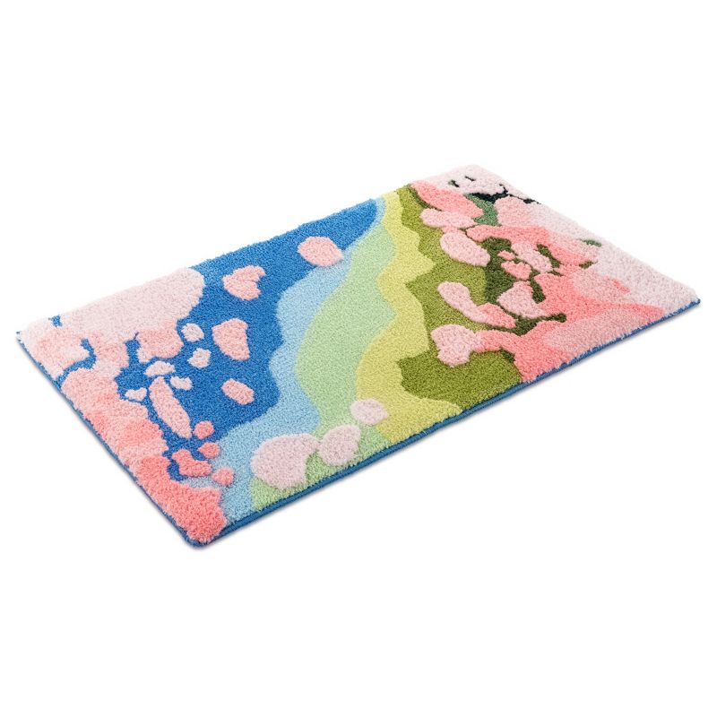 Bademåtte Shaggy 3D Gaia 60x100 cm Landskab Multifarvet