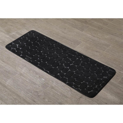 Bademåtte 45x120 cm Sort Mikrofiber Memory Foam Skridsikker