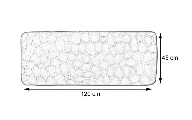 Bademåtte 45x120 cm Sort Mikrofiber Memory Foam Skridsikker