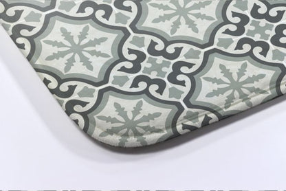 Tulup badeværelsesmåtte 75x45 cm abstrakt polyester hurtigttørrende 1 stk.