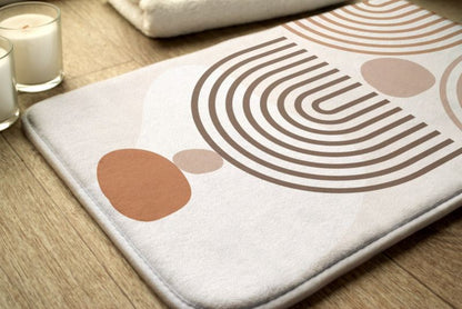 Tulup badeværelsesmåtte 75x45 cm med geometrisk mønster, polyester, vandafvisende, 1 stk.