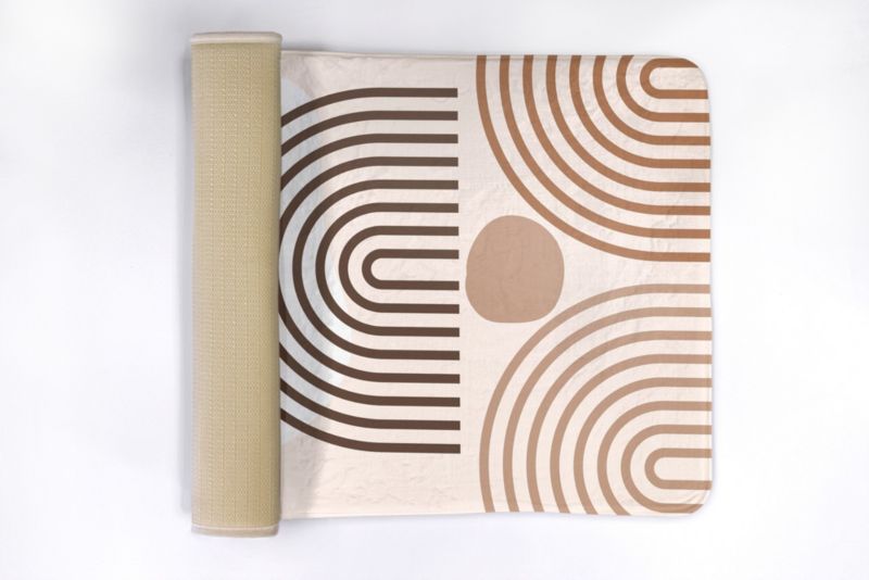 Tulup badeværelsesmåtte 75x45 cm med geometrisk mønster, polyester, vandafvisende, 1 stk.