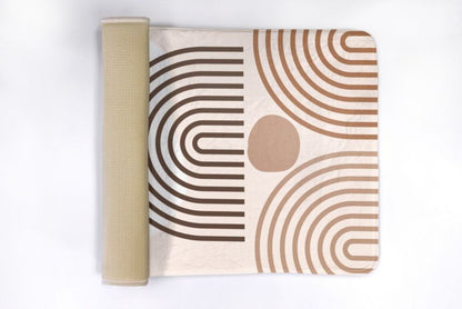 Tulup badeværelsesmåtte 75x45 cm med geometrisk mønster, polyester, vandafvisende, 1 stk.