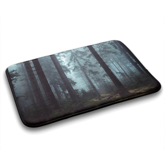 Tulup badeværelsesmåtte 75x45 cm Skov Tåge polyester skridsikker 1 stk.