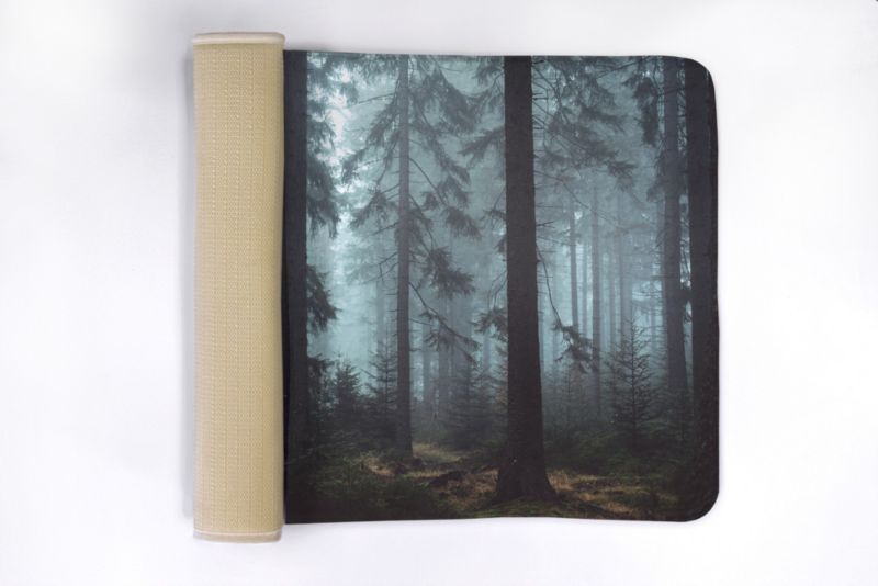 Tulup badeværelsesmåtte 75x45 cm Skov Tåge polyester skridsikker 1 stk.