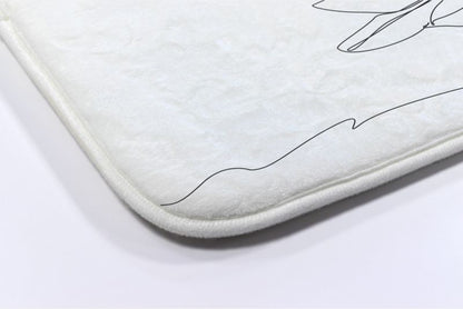 Tulup badeværelsesmåtte 75x45 cm med vandliljemotiv, polyester, skridsikker, 1 stk.