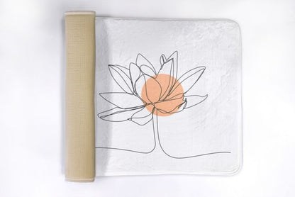 Tulup badeværelsesmåtte 75x45 cm med vandliljemotiv, polyester, skridsikker, 1 stk.