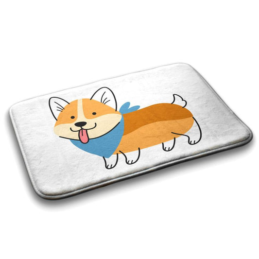 Badeværelsesmåtte Tulup 75x45 cm Shiba Inu Hund Polyester Skridsikker 1 stk.