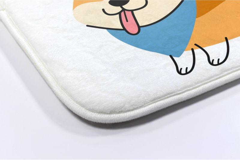 Badeværelsesmåtte Tulup 75x45 cm Shiba Inu Hund Polyester Skridsikker 1 stk.