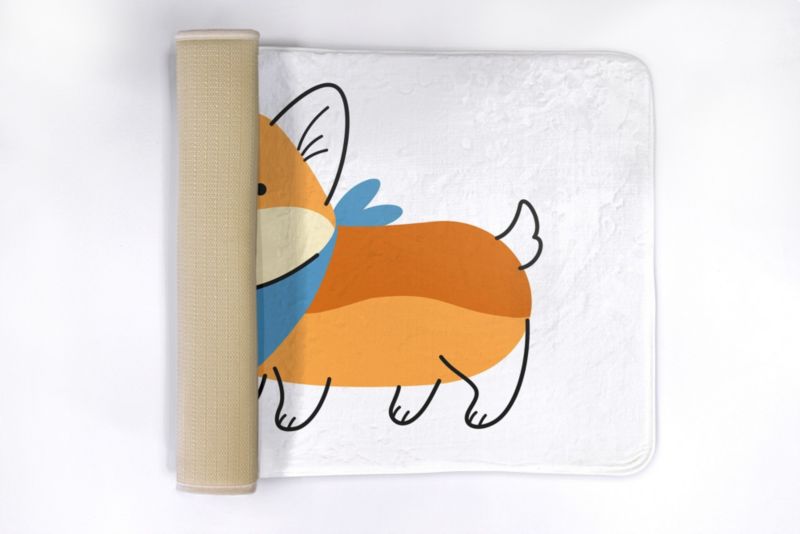Badeværelsesmåtte Tulup 75x45 cm Shiba Inu Hund Polyester Skridsikker 1 stk.