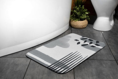 Tulup badeværelsesmåtte 90x60 cm abstrakt geometrisk mikrofiber vandafvisende 1 stk.