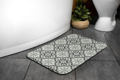 Tulup badeværelsesmåtte 90x60 cm abstrakt polyester hurtigttørrende 1 stk.
