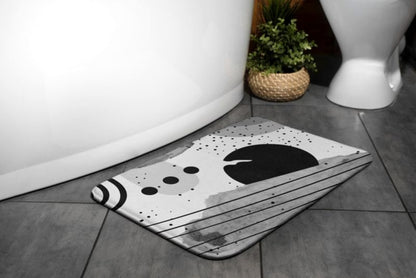Tulup badeværelsesmåtte 90x60 cm med geometriske mønstre, polyester, skridsikker, 1 stk.