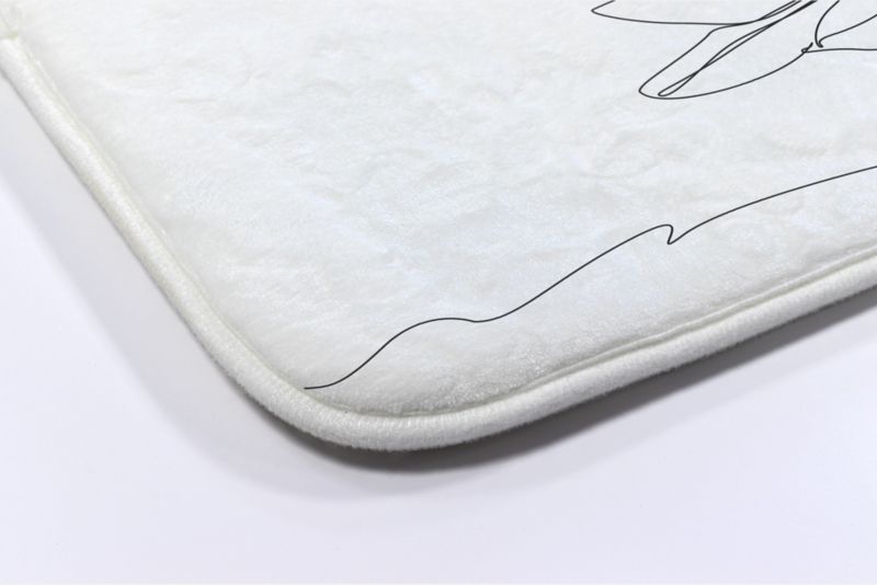 Tulup badeværelsesmåtte 90x60 cm med vandliljemotiv i polyester, skridsikker, 1 stk.