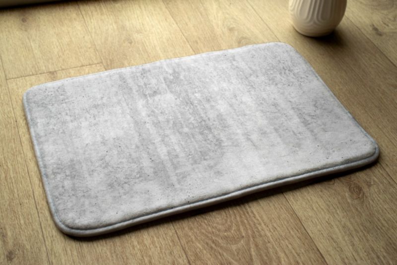 Tulup badeværelsesmåtte 90x60 cm grå væg polyester skridsikker 1 stk.