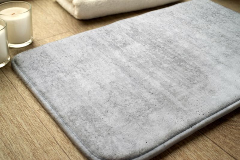 Tulup badeværelsesmåtte 90x60 cm grå væg polyester skridsikker 1 stk.