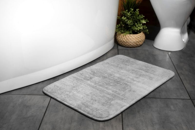 Tulup badeværelsesmåtte 90x60 cm grå væg polyester skridsikker 1 stk.