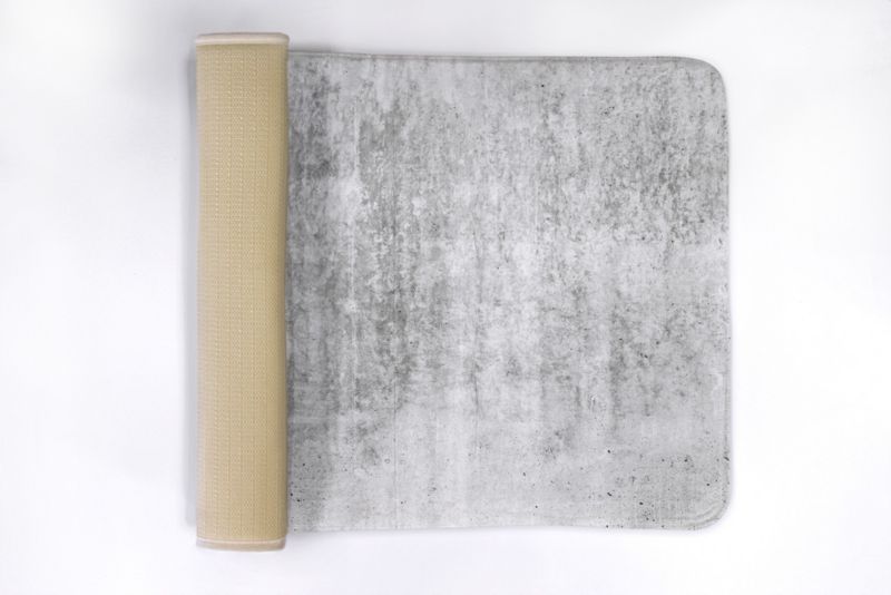 Tulup badeværelsesmåtte 90x60 cm grå væg polyester skridsikker 1 stk.