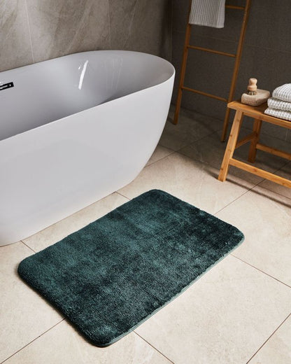 Bademåtte 60x90 cm Mørkegrøn Mikrofiber Skridsikker