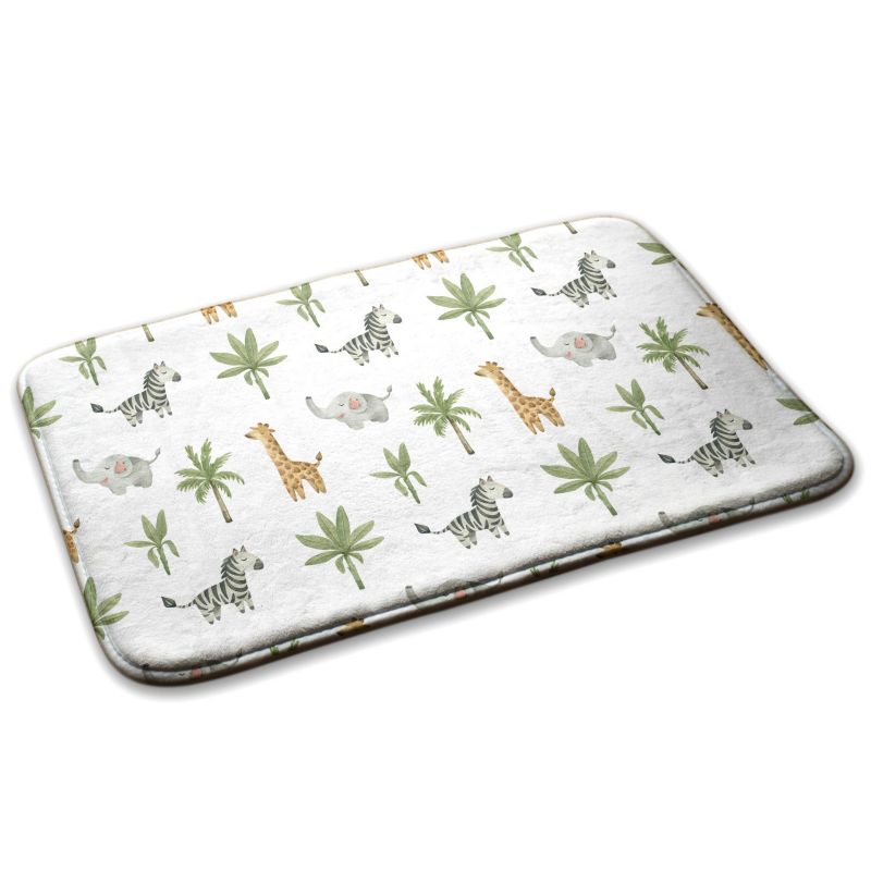 Børnetæppe Tulup 75x45 cm med dyr og planter – blødt og skridsikkert, 1 stk.