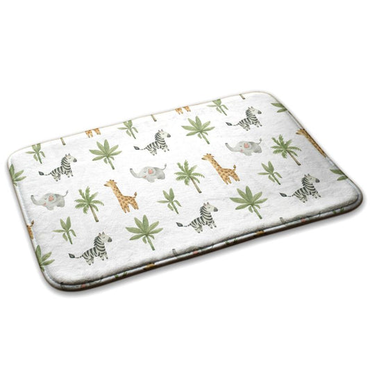 Børnetæppe Tulup 75x45 cm med dyr og planter – blødt og skridsikkert, 1 stk.