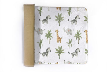 Børnetæppe Tulup 75x45 cm med dyr og planter – blødt og skridsikkert, 1 stk.