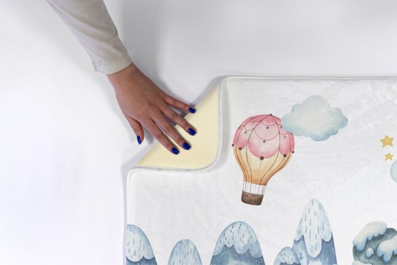 Børnetæppe Tulup 90x60 cm Balloner over bjerge Blødt og skridsikkert 1 stk.