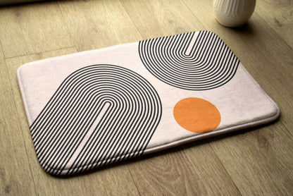 Tulup soveværelsesmåtte 75x45 cm med abstrakte geometriske mønstre – blød og skridsikker, 1 stk.