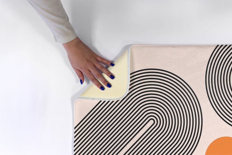 Tulup soveværelsesmåtte 75x45 cm med abstrakte geometriske mønstre – blød og skridsikker, 1 stk.