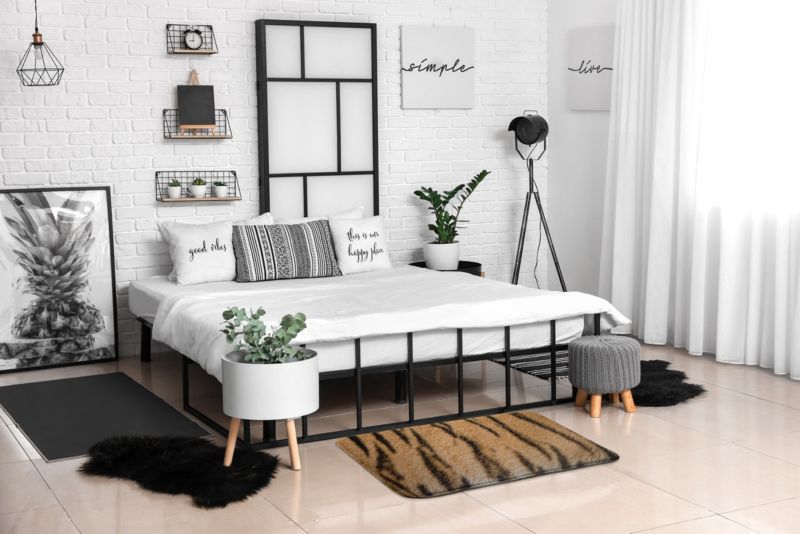 Blødt og skridsikkert soveværelsesmåtte Tulup 75x45 cm med tigerpelslook – 1 stk.