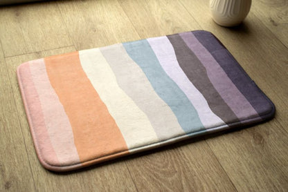Soveværelsesmåtte Tulup 75x45 cm Farverige lodrette striber Blød og skridsikker 1 stk.