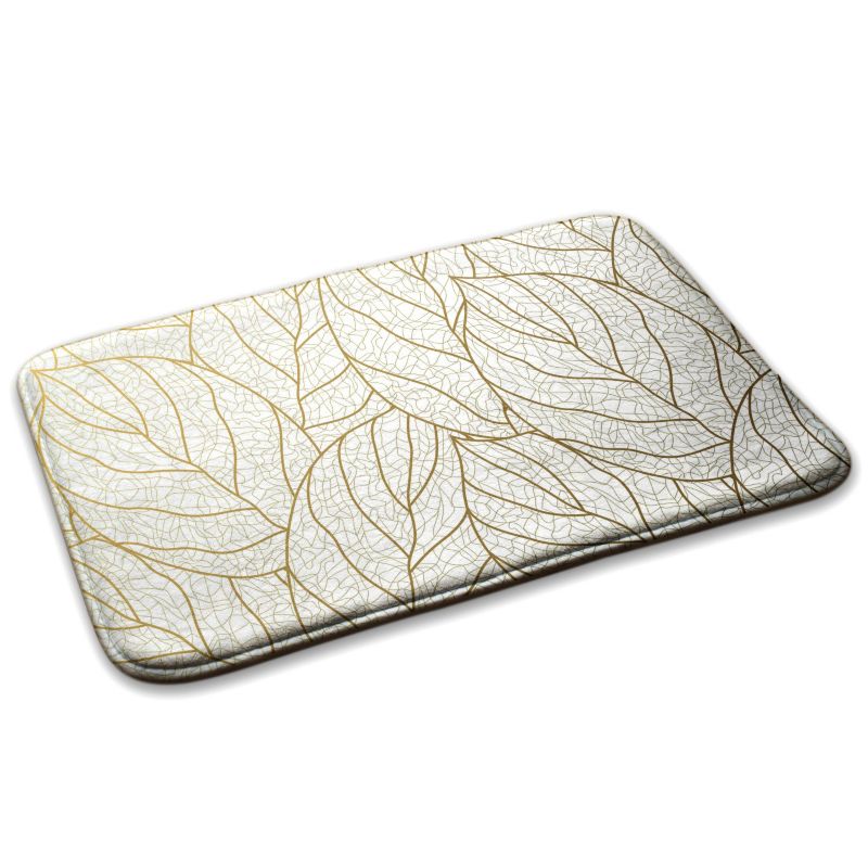 Blødt og skridsikkert soveværelsesmåtte Tulup 75x45 cm med bladkonturer – 1 stk.