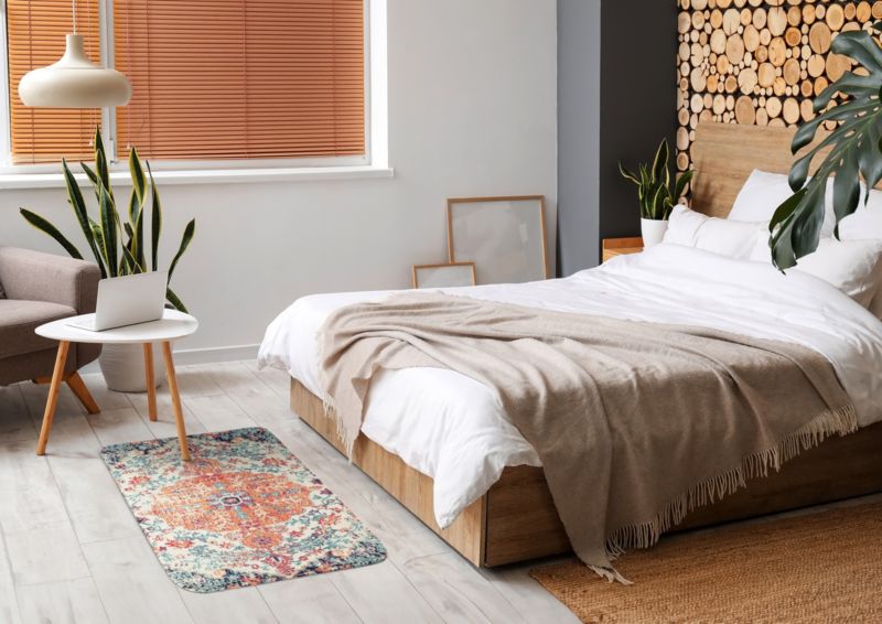 Blødt og skridsikkert soveværelsesgulvtæppe Tulup 75x45 cm med elegant mønster – 1 stk.