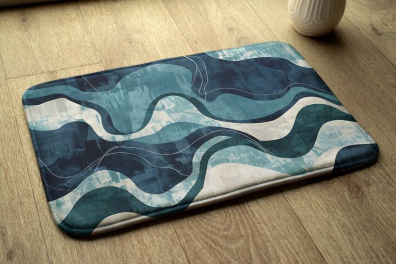Soveværelsesgulvtæppe Tulup 90x60 cm Abstrakte bølger Blødt og skridsikkert 1 stk.