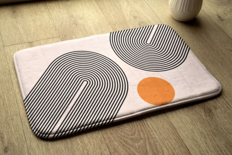 Soveværelsesmåtte Tulup 90x60 cm med abstrakte geometriske mønstre - blød og skridsikker, 1 stk.